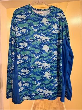 New Stunshow Men’s fishing Camo Long Sleeve Performance Shirt size 3XL